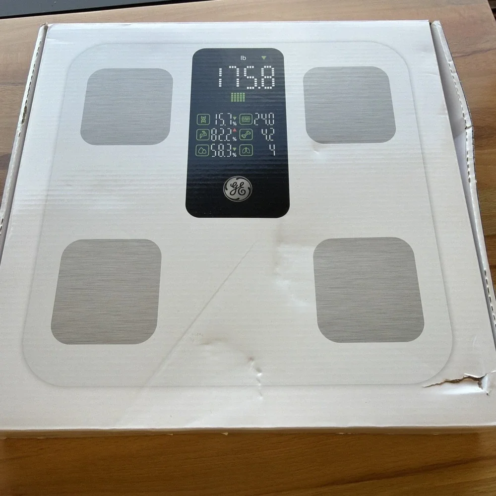 GE Smart Body Weight Scale, with 8-in-1 Display for BMI Body Fat Muscle Mass,...